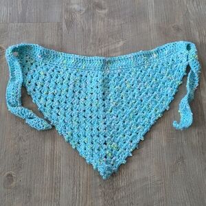Handmade Blue Crochet Bandana